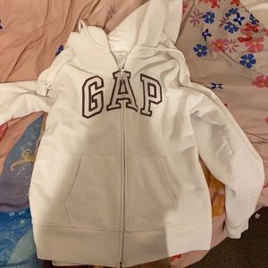 White GAP Zip Up Hoodie